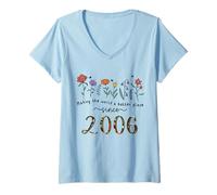 Womens 19th Birthday Making The World A Better Place Since 2006 V-Neck T-Shirt