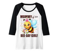 Womens 1st, 2nd, 3rd bee Day Family Shirts (Mama Bee) Mommy Bee Raglan Baseball Tee