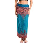 Women's 2 in 1 Boho Long Skirt High Waist Swing Dress Summer Wrap-Around Full Length Skirt Beach Party Green