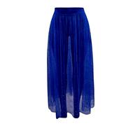 Women's 2 in 1 Galaxy Sheer Mesh Skirt See Through Beach Cover Up Maxi Skirt Elastic A-line Long Skirt Glitter Skirt Women's Party Skirt Transparent Skirt with Trousers Underneath 2 in 1 Skirt Beach
