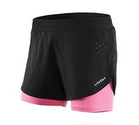 Women's 2-in-1 Running Shorts Quick Drying Breathable Active Training Exercise Jogging Cycling Shorts with Longer Liner