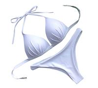 Women's 2-Piece Bikini Swimsuit, Women Push Up Large Size Sexy Tankini Bikini Bandeau Trikini Sets Swimwear Women Bra Swimming Clothing Woman White - Medium