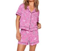 Womens 2 Piece Cowgirl Pajamas Soft Pj Sets Pjs Shorts Set (Rose Red M) (M Rose Red)
