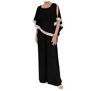 Womens 2 Piece Formal Outfits Long Pants Suits Chiffon Outfit Sets for Wedding Guest Evening Party Gowns