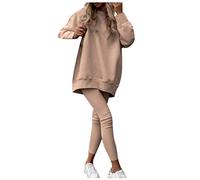Womens 2 Piece Outfits Lounge Matching Sets Casual Tracksuit Outfit Sets Long-Sleeved Sweater Pullover Tops with Long Pants Pajama Sets Solid Color Suit Workout Sports Jogging Running Sweatsuits