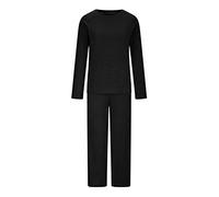 Women's 2 Piece Outfits Ribbed Lounge Set UK Crew Neck Jumpers and Wide Leg Trousers Knit Sweater Set Casual Loose Long Sleeve Side Split Pullover Sweater Tops Tracksuit Ladies Lounge Wear Sets