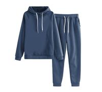 Women's 2 Piece Set Tracksuit Long Sleeve Sweatsuit Suit Drawstring Elastic Waist-Over Sized Hoodies for Women UK Women Loungewear with Hooded Plain Sweatshirt Pants Sport Wear Sets Navy