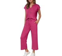 Women's 2 Piece Sets for Women Going Out Navy Pink Grey Summer Lounge Travel Outfits Sleeveless Blouse and Wide Leg Pants Airport Casual Trendy Sweatsuits Size 8 10 12 14 16 18 20 22 24 26 28 30 32