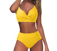 Womens 2 Piece Swimsuits Set Tummy Control Bikini Top Elegant Beachwear Poolside Lounging Swimwear Women Classic Swimming Costume Vacation Tops Bottom UK Summer