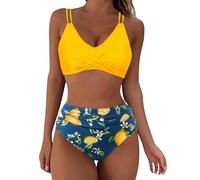Womens 2 Piece Swimsuits Set Tummy Control Bikini Top Elegant Beachwear Poolside Lounging Swimwear Women Classic Swimming Costume Vacation Tops Bottom UK Summer
