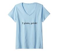 Womens 2 pints, prick V-Neck T-Shirt