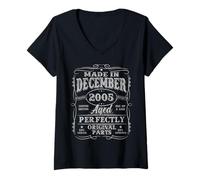 Womens 20 Year Old Made In December 2005 Vintage 20th Birthday Boys V-Neck T-Shirt