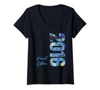 Women's 2016 Birthday Vincent Van Gogh Starry Night V-Neck T-Shirt
