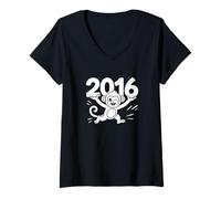 Womens 2016 Monkey - Chinese Zodiac Year Personalized Word Art V-Neck T-Shirt