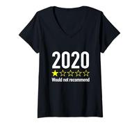 Womens 2020 One Star Funny Re-View Shirt Would Not Recommend V-Neck T-Shirt
