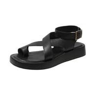 Womens 2025 Genuine Leather Platform Roman Sandals Square Toe, Ankle Strap Gladiator Style, Lightweight, Chunky Flip Flops, Ideal for Summer Beach