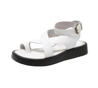 Womens 2025 Genuine Leather Platform Roman Sandals Square Toe, Ankle Strap Gladiator Style, Lightweight, Chunky Flip Flops, Ideal for Summer Beach