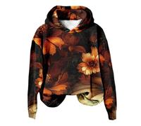 Women's 2025 Trendy Oversized Hoodie - Long Sleeve Pullover Sweatshirt with Kangaroo Pocket, Soft Fleece Lining, Streetwear Essential Holiday Festival Athletic Wear Orange