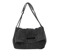 Women's 2025 Trendy Shoulder Bag,Denim Messenger Bag with Long Chain, Fashionable Tote Bag,Soft Texture,Suitable For Work and Leisure Travel (Black,33 * 10 * 38cm/12.99 * 3.93 * 14.96in)