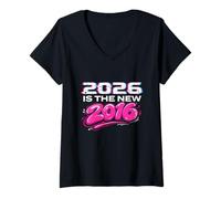 Women's 2026 is The New 2016 - Y2K Nostalgia Throwback V-Neck T-Shirt