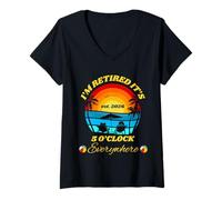 Womens 2026 Retired It's 5 o'clock Everywhere Retirement Party V-Neck T-Shirt