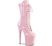 Women's 20cm Patent Leather Stiletto Heels Lace-up High Top Platform Pole Fitness Pole Dance Boots Summer Party Evening Pump Prom Heeled Shoes Dance Salon Moderne Jazz Latin(Pink,8.5)