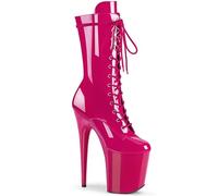 Women's 20cm Patent Leather Stiletto Heels Lace-up High Top Platform Pole Fitness Pole Dance Boots Summer Party Evening Pump Prom Heeled Shoes Dance Salon Moderne Jazz Latin(Rose Red,5.5)