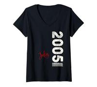 Womens 20th Birthday Man Original July 2005 20 Years Men V-Neck T-Shirt
