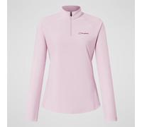 Berghaus Women's 24/7 Half Zip Long Sleeve Tech Baselayer T-Shirt | Moisture Wicking | Breathable Technical T-Shirt, Pink, 12