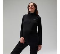 Women's 24/7 Half Zip Maternity Long Sleeve Tech Tee Black