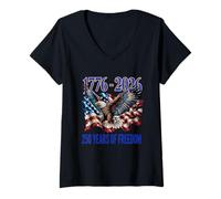 Women's 250 Years America Anniversary 250th Independence V-Neck T-Shirt