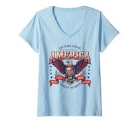 Women's 250 Years Strong - July 4 2026 Vintage - Independence Day V-Neck T-Shirt