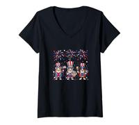 Women's 250th Anniversary 1776-2026 4th of July Australian Shepherds V-Neck T-Shirt