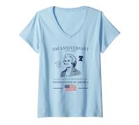 Womens 250th Anniversary Declaration of Independence American Flag V-Neck T-Shirt