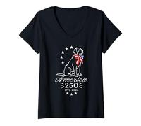 Women's 250th Anniversary Labrador Retriever America 250 V-Neck T-Shirt