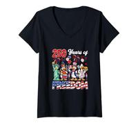 Women's 250th Freedom Group Ducks Proud 4th of July US Flag Farmer V-Neck T-Shirt