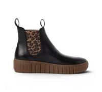 Womens 25403-43 Black Leather Chelsea Ankle Boots Pull-On Comfort Shoes