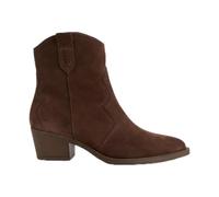 Womens 25702-41 Brown Suede Leather Cowboy Ankle Boots Heel Booties