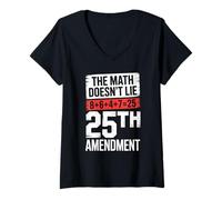 Women's 25th Amendment The Math Doesn't Lie 8+6+4+7=25 V-Neck T-Shirt