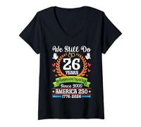 Women's 26 Years We Still Do Anniversary Since 2000 Together 2026 V-Neck T-Shirt