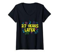 Women's 27th Birthday 27 Years Later 27 Years Old Bday V-Neck T-Shirt