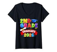 Women's 2nd Grade Graduate 2026 Elementary Graduation Class of 2026 V-Neck T-Shirt