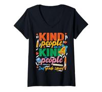 Womens 2nd Grade Squad Teacher Kind People are My Kind of People V-Neck T-Shirt