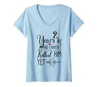 Womens 2nd Wedding Anniversary Gift for Her 2 Years of Marriage V-Neck T-Shirt