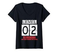 Women's 2nd Wedding Anniversary Unlocked Level 02 Birthday Complete V-Neck T-Shirt