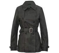 Women's 3/4 Green Ladies Lamb Leather Nappa Trench Coat