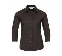 Women's 3/4 Sleeve Blouse Russell Athletic Easy Care Marron S