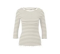 Women's 3/4 Sleeve Striped Ribbed T-Shirt QS Vert XL