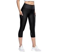 Women's 3/4 Sports Pants with Pockets Sports High Waist Leggings Short Flat Stomach Pure Color Yoga Jegging Exercise Fitness Jogging Stretchy Cheap Tights