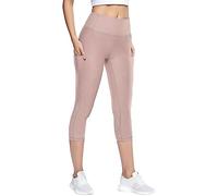 Women's 3/4 Sports Pants with Pockets Sports High Waist Leggings Short Flat Stomach Pure Color Yoga Jegging Exercise Fitness Jogging Stretchy Cheap Tights